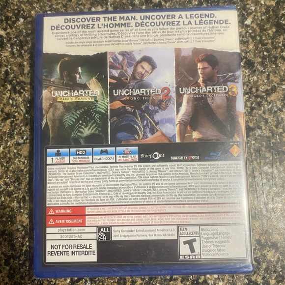 Uncharted Nathan Drake Collection on PS4 - PlayStation - Uncharted 1, 2 & 3 NWT - Picture 3 of 3